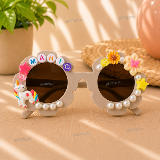 Personalised Unicorn Themed Floral Sunglasses