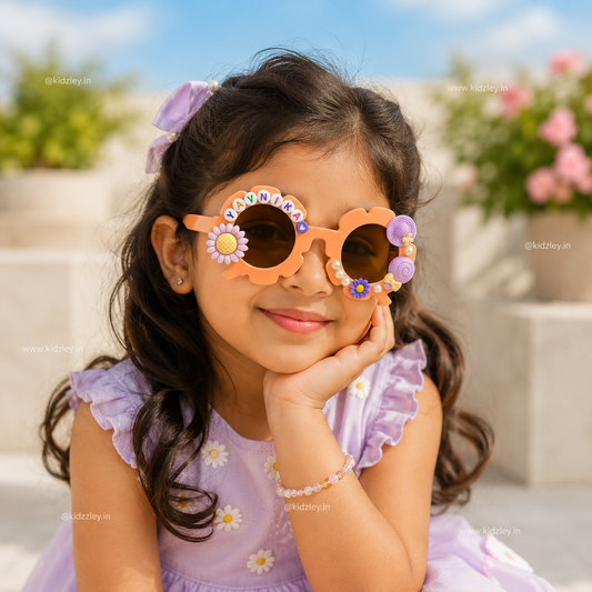 Personalised Name Sunglasses for Girls - Candy Themed - Peach Blush