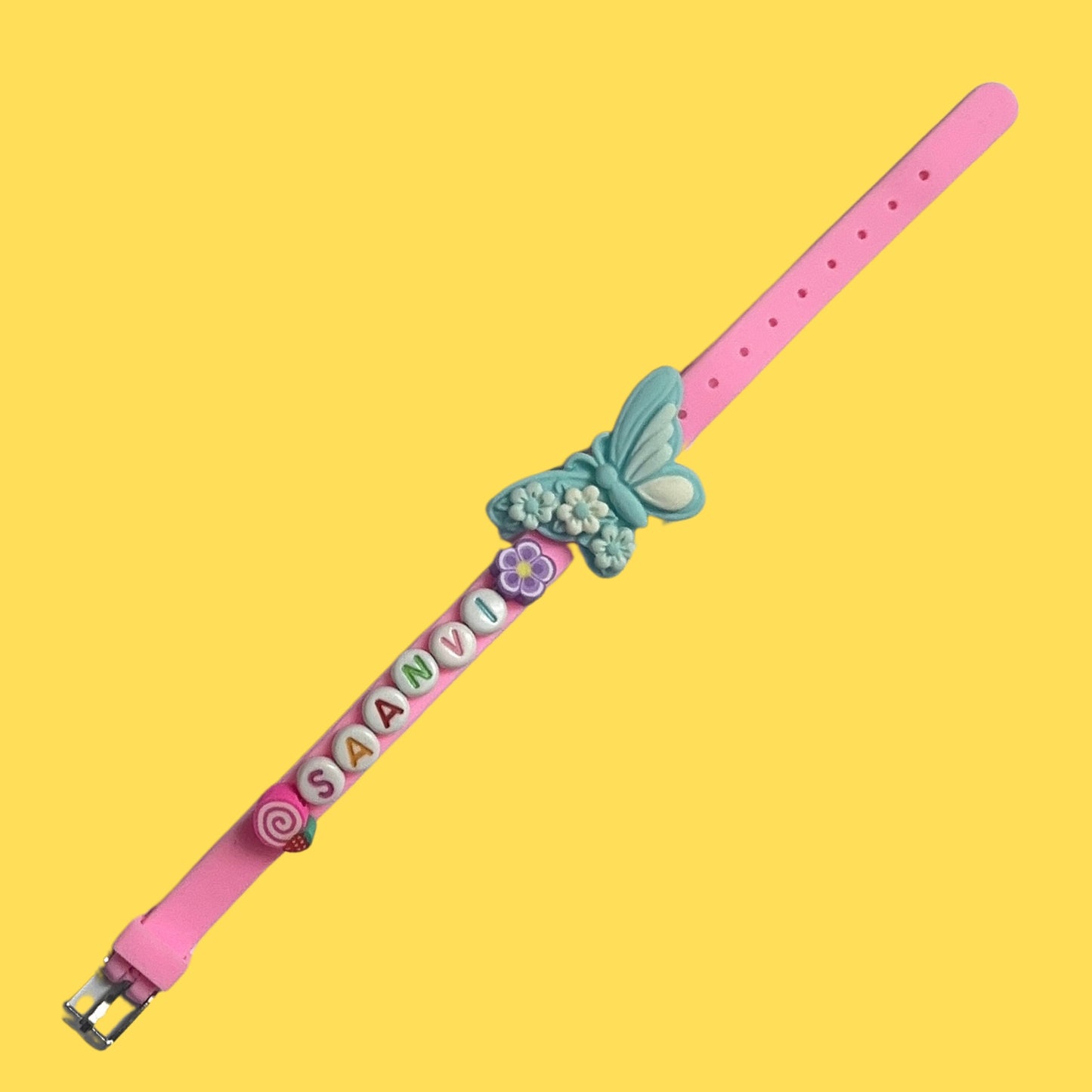Butterfly Themed Personalised Name Rakhi Bracelet Band (1 piece)