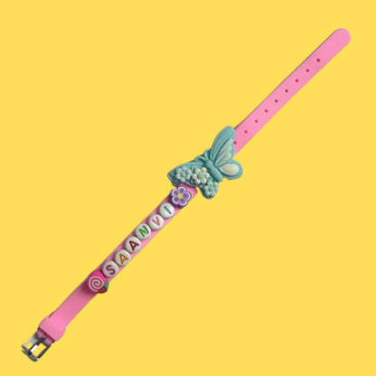 Butterfly Themed Personalised Name Rakhi Bracelet Band (1 piece)