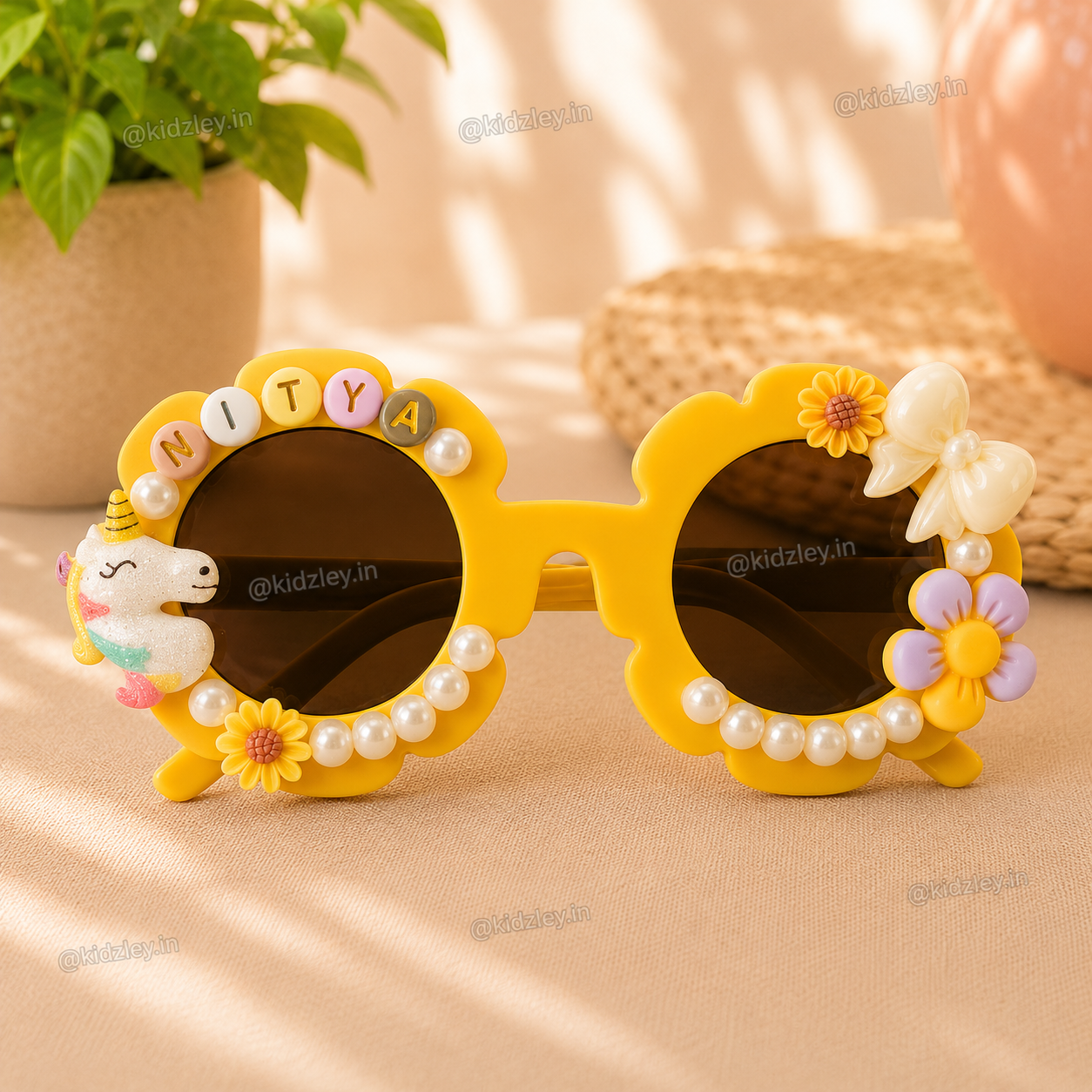 Personalised Unicorn Themed Floral Sunglasses