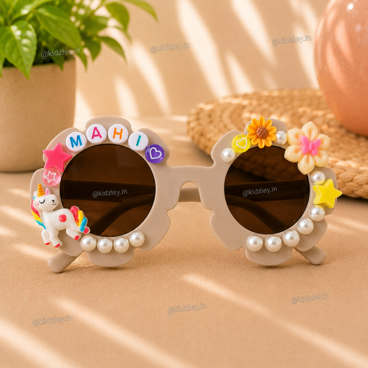Personalised Unicorn Themed Floral Sunglasses