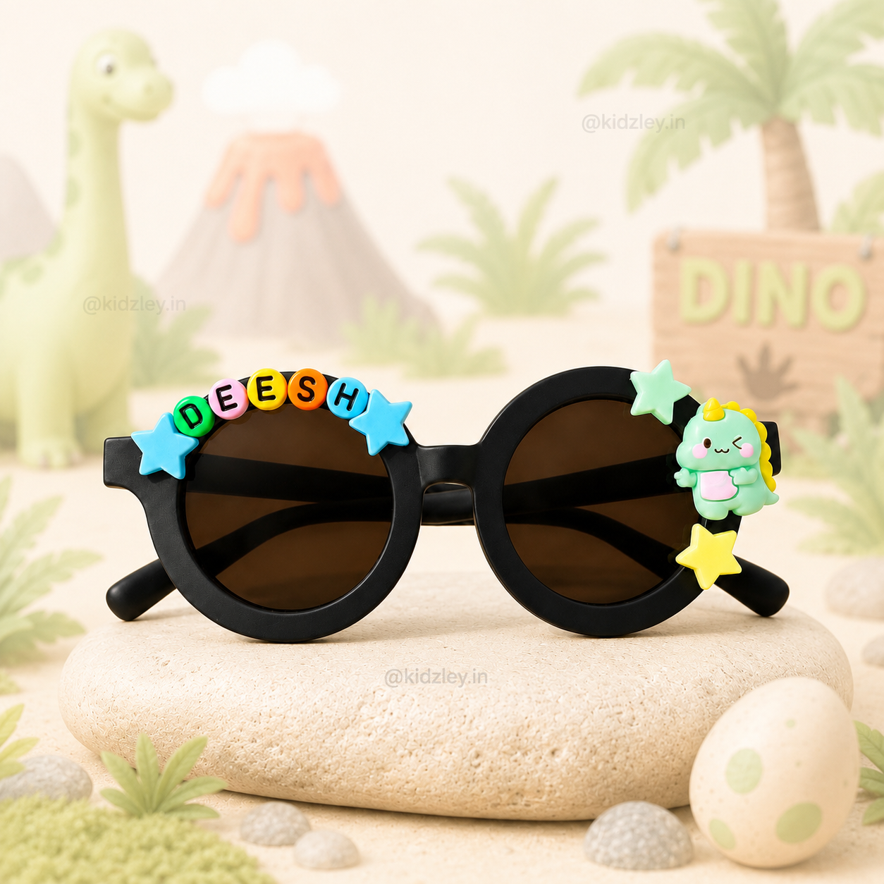 Personalised Dino Themed Round Sunglasses