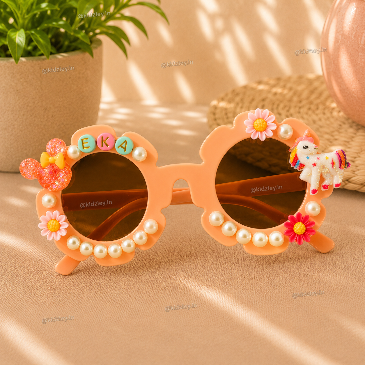 Personalised Unicorn Themed Floral Sunglasses