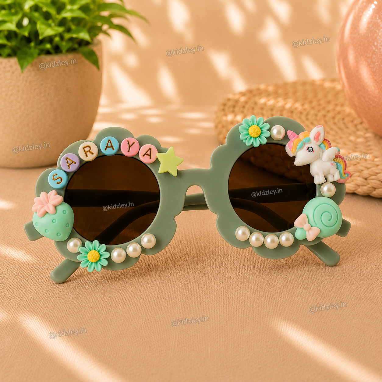 Personalised Unicorn Themed Floral Sunglasses