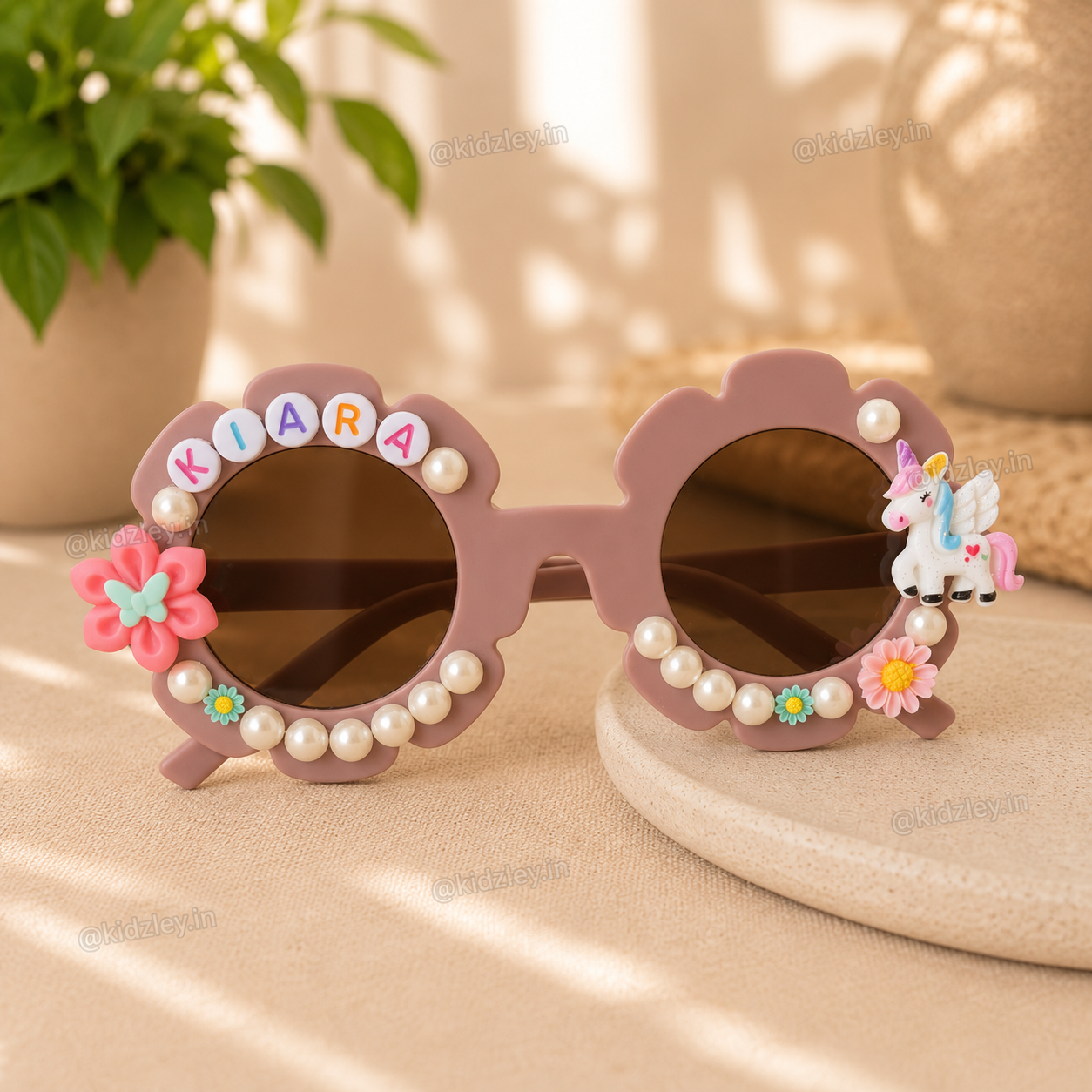 Personalised Unicorn Themed Floral Sunglasses