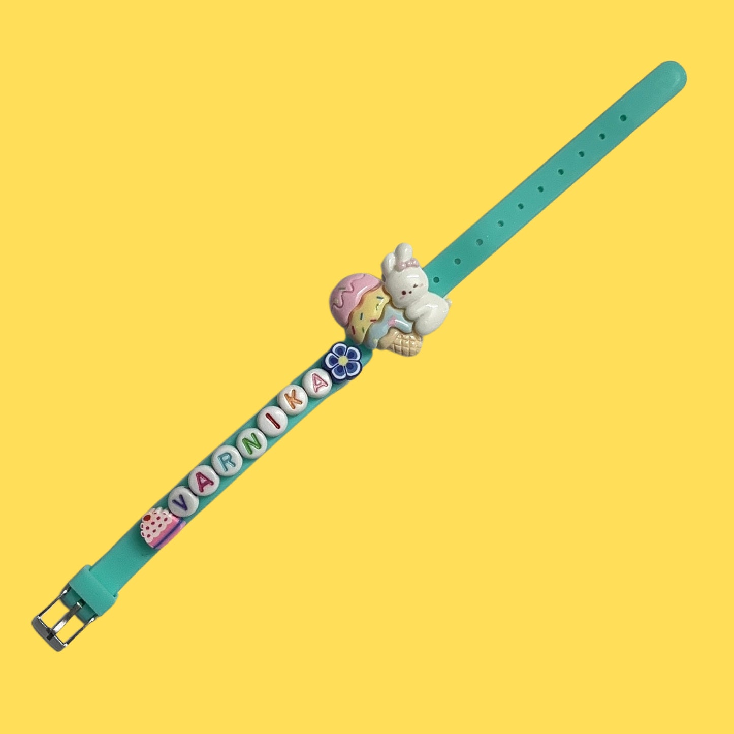 Bunny Themed Personalised Name Rakhi Bracelet Band (1 piece)