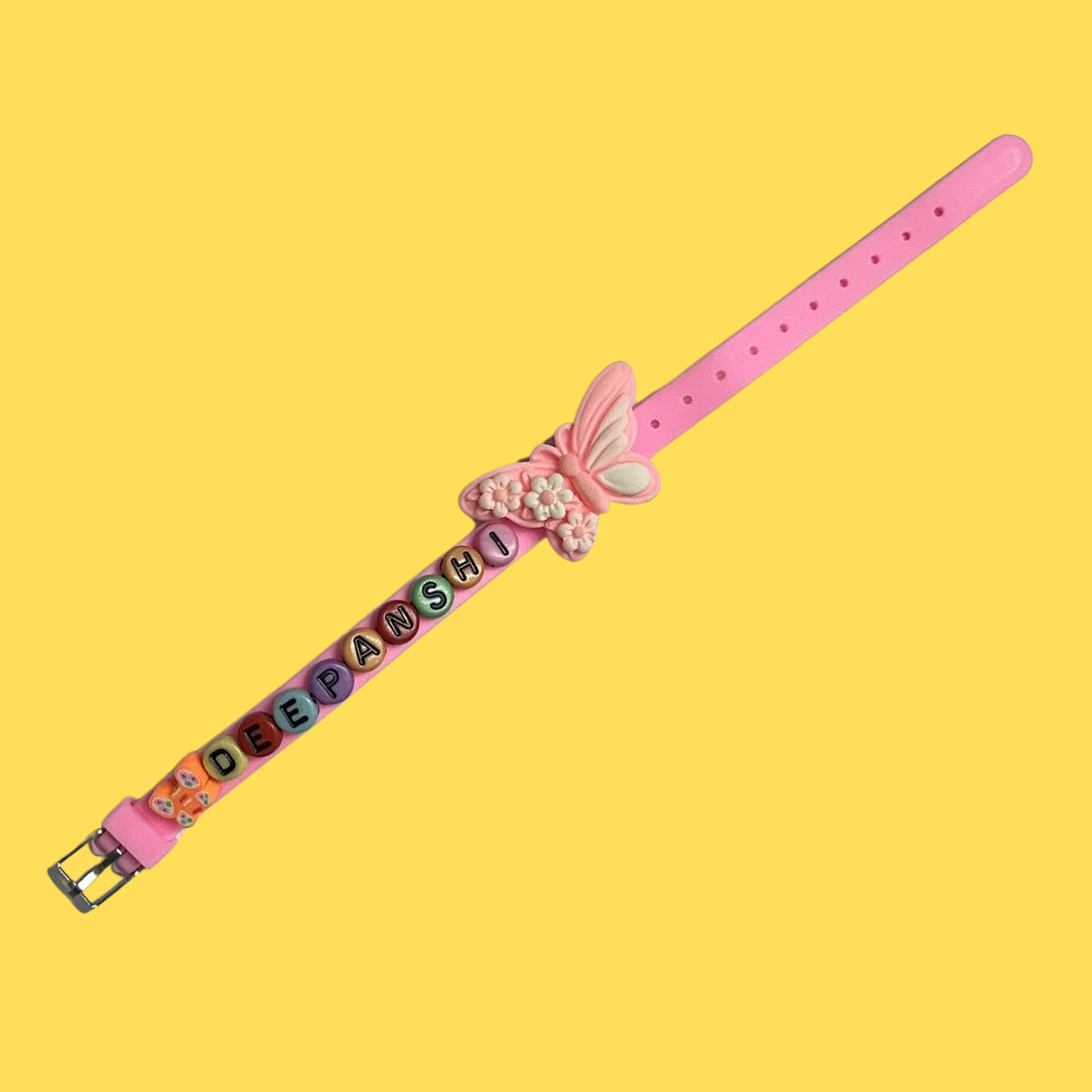 Butterfly Themed Personalised Name Rakhi Bracelet Band (1 piece)