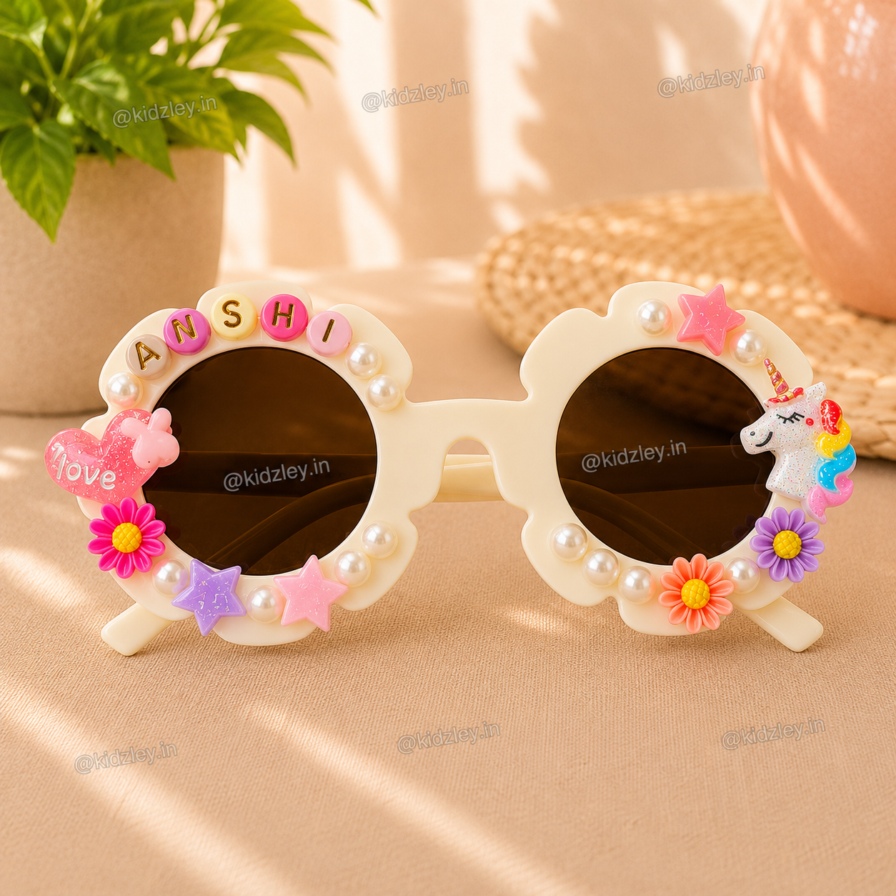 Personalised Unicorn Themed Floral Sunglasses
