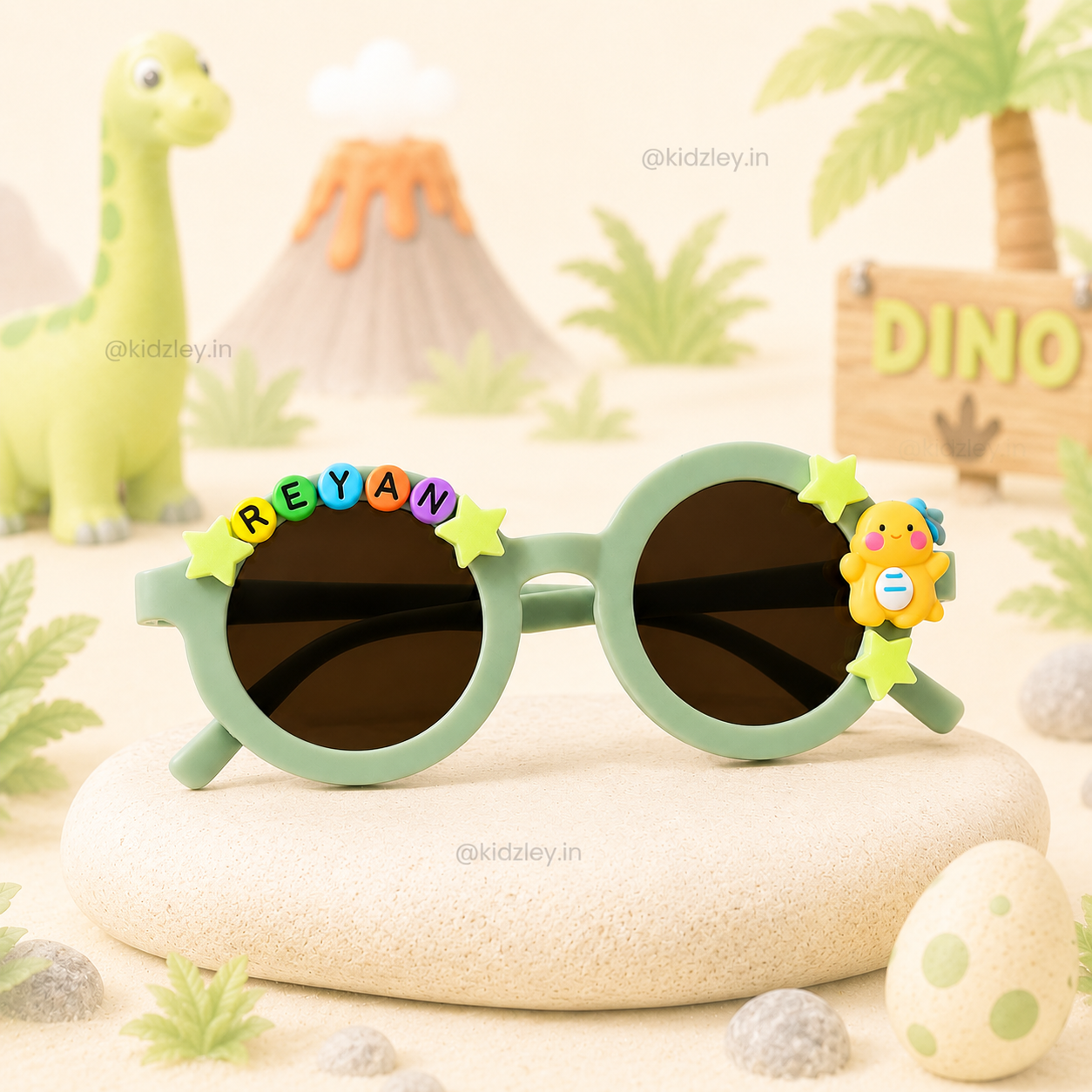Personalised Dino Themed Round Sunglasses