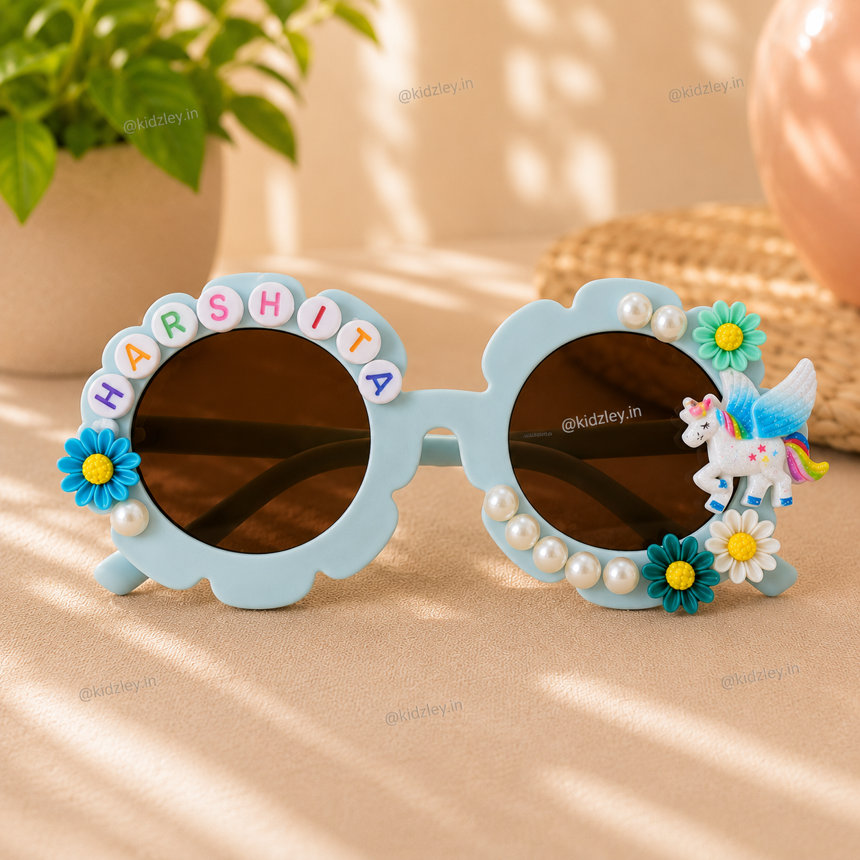 Personalised Unicorn Themed Floral Sunglasses