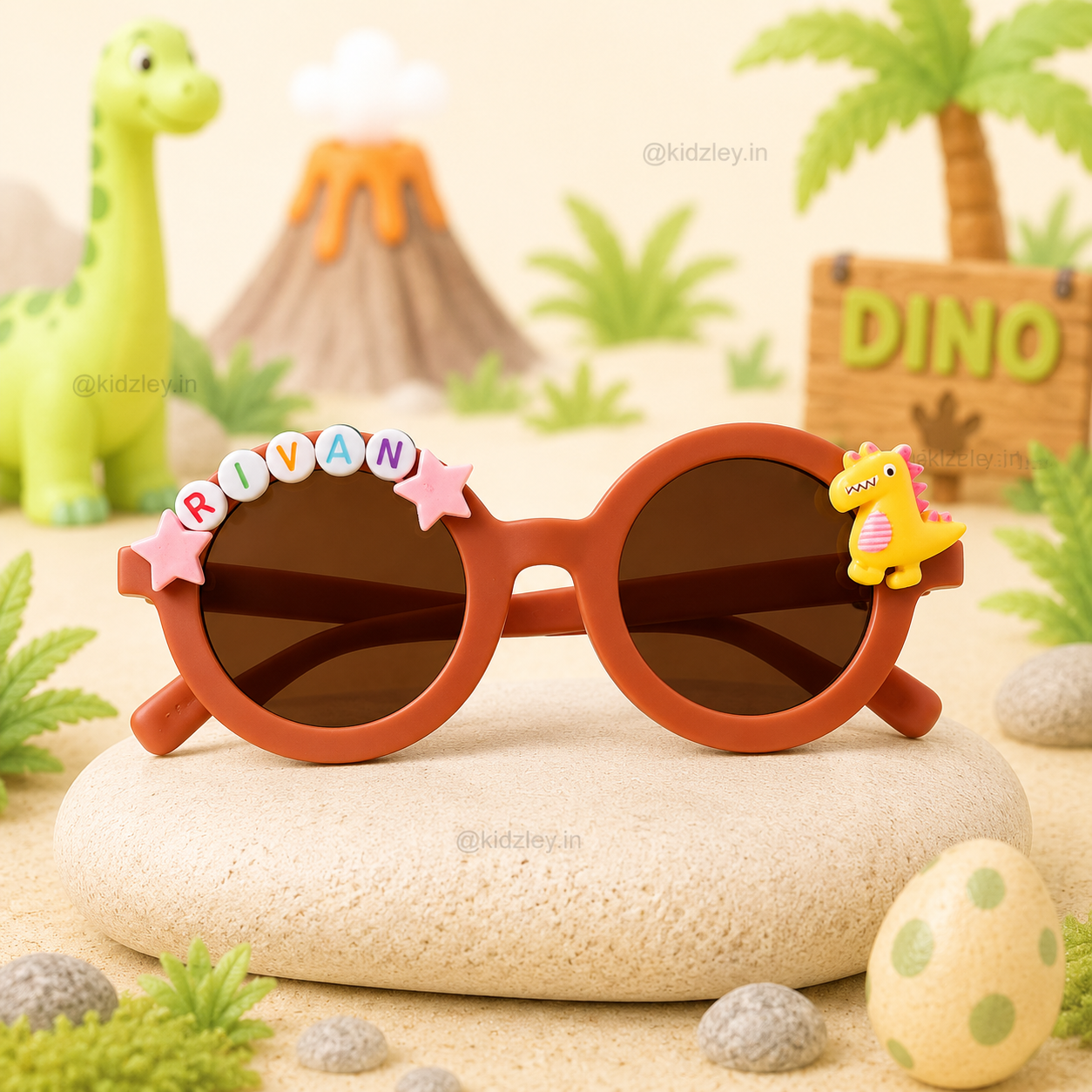 Personalised Dino Themed Round Sunglasses