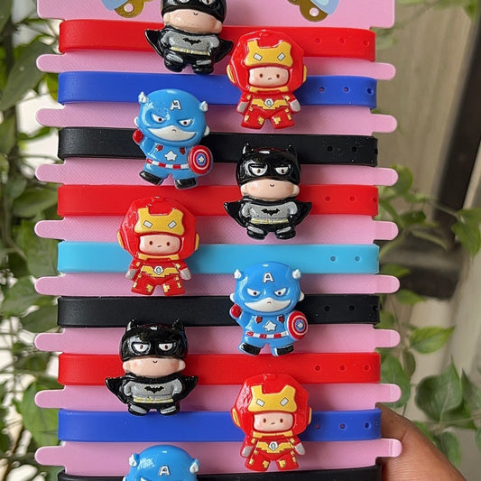 Superheroes Themed Personalised Name Rakhi Bracelet Band (1 piece) - Set1