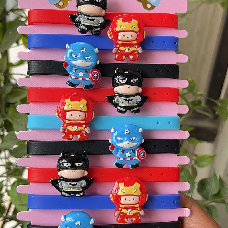 Superheroes Themed Personalised Name Bracelet Band (1 piece) - Set1