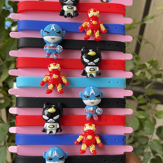 Superheroes Themed Personalised Name Rakhi Bracelet Band (1 piece) - Set2