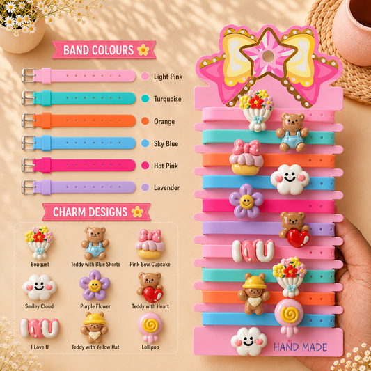 Teddy Themed Personalised Name Rakhi Bracelet Band (1 piece)