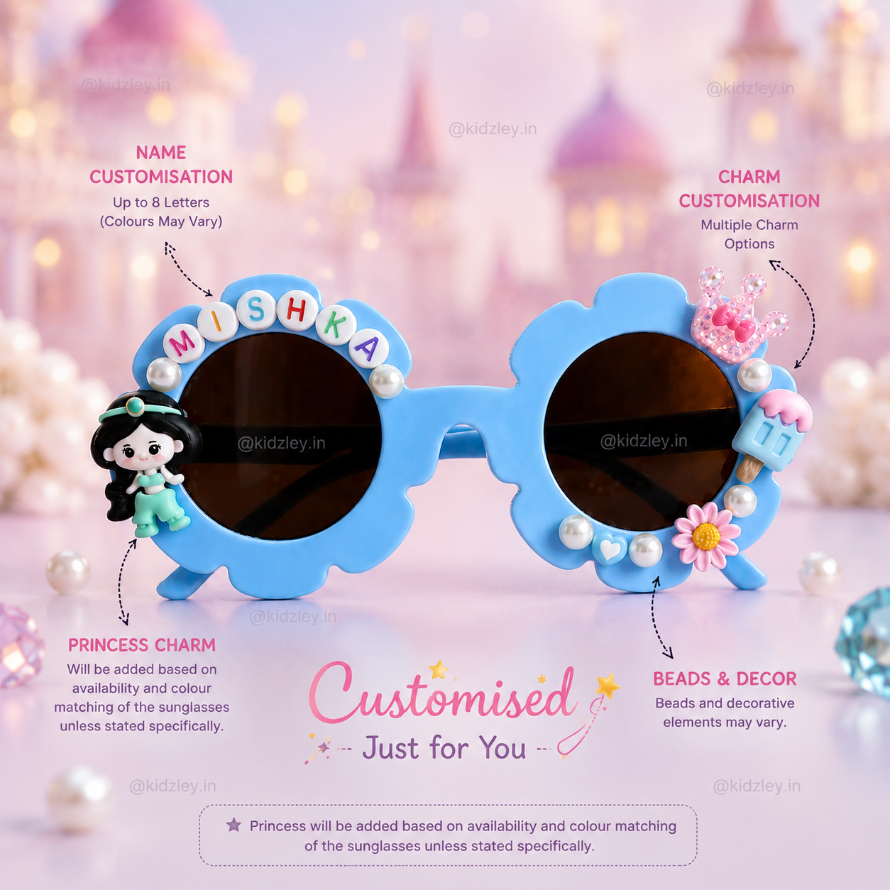 Personalised Princess Themed Floral Sunglasses