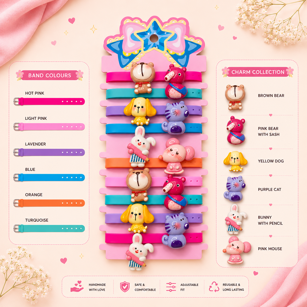 Animals Themed Personalised Name Rakhi Bracelet Band (1 piece)