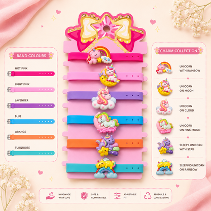 Unicorn Themed Personalised Name Rakhi Bracelet Band (1 piece)