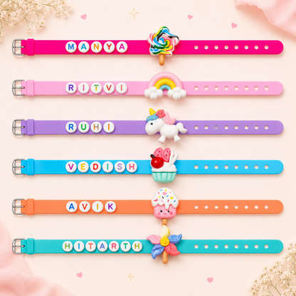 Candies Themed Personalised Name Rakhi Bracelet Band (1 piece)