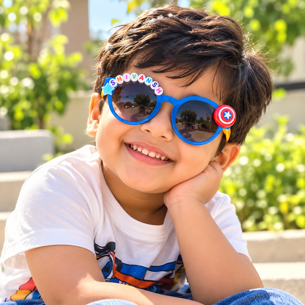 Captain America Themed Personalized Sunglasses - Dual Tone