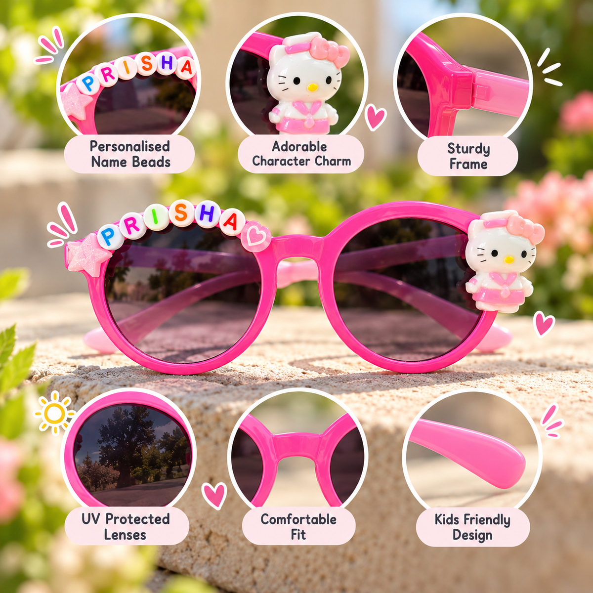 Personalised Kitty Themed Sunglasses for Girls