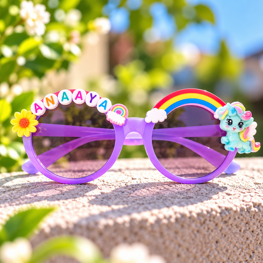 Personalised Rainbow Unicorn Sunglasses for Girls