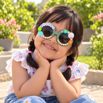Personalised Sunglasses for Girls - Candy Themed - Olive Green