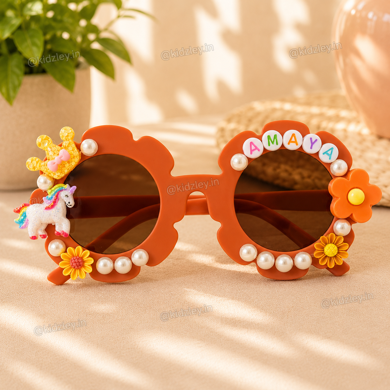 Personalised Unicorn Themed Floral Sunglasses